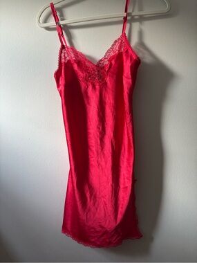 Victoria's Secret Red Lace-Trim Slip